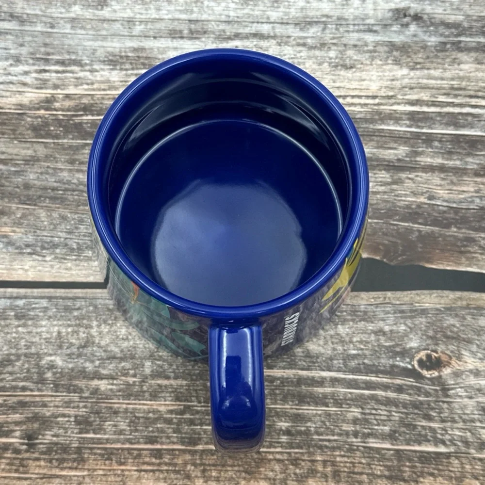 Starbucks Ceramic Bunny Easter Mug Blue Flowers 2020 Coffee Cup Wide Base 14oz